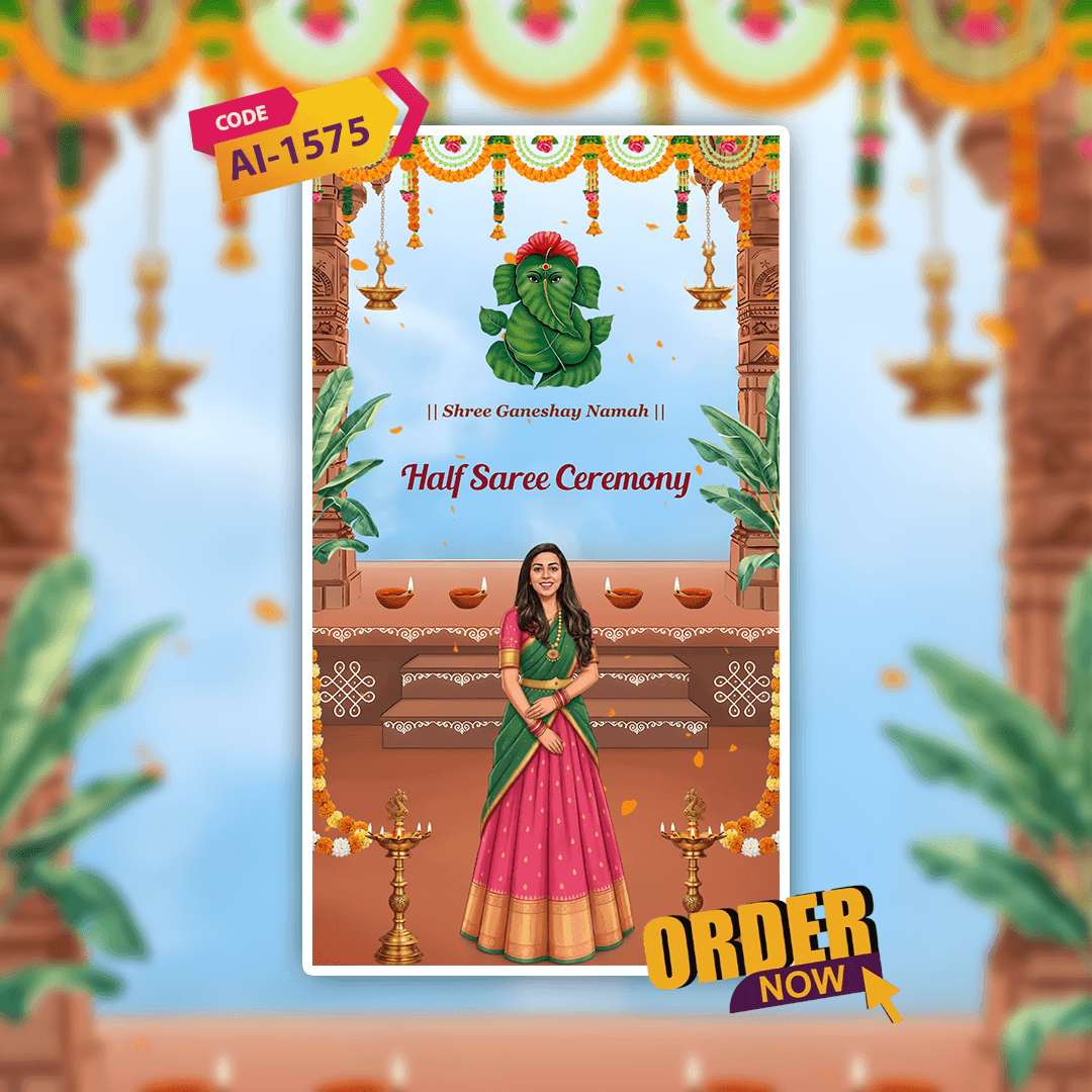 Half Saree Ceremony Invitation Video | Half Saree Video Invitation | AI-1575