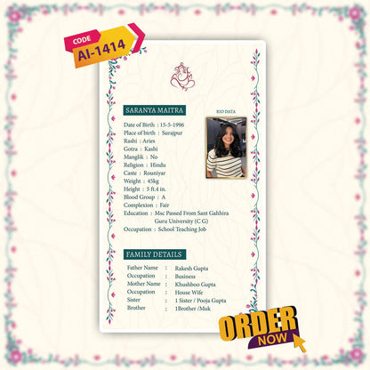Digital BioData Video Template | Modern CV Style | AI-1414