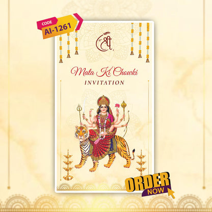 Mata Ki Chowki Invitation Video | Stylish Bhakti Template | AI-1261
