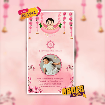 Baby Announcement Invitation Video | Digital Video Invitation | AI-1542