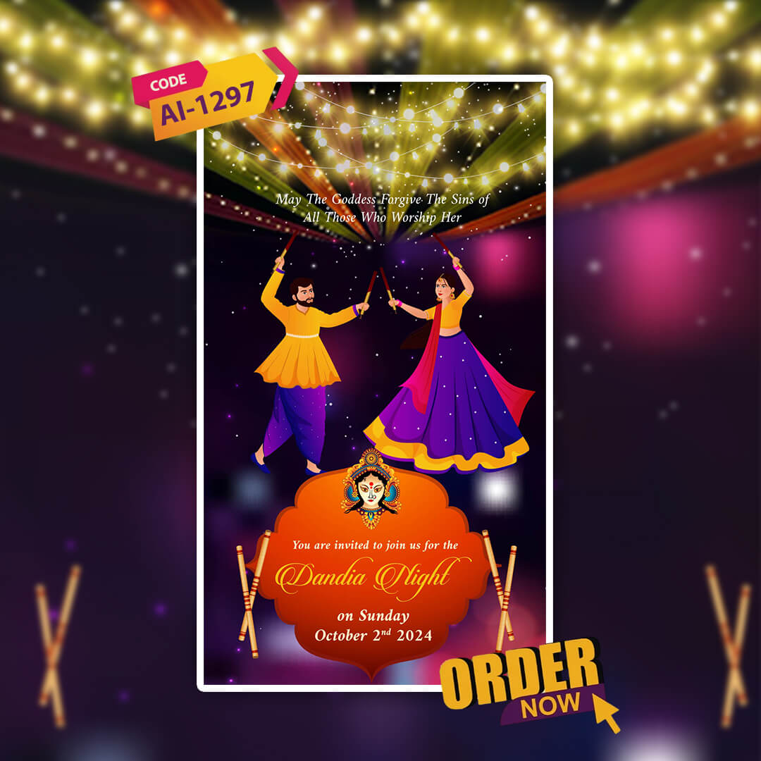 Navratri Festival Invitation Video | Garba night | AI-1297