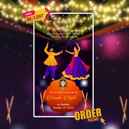 Navratri Festival Invitation Video | Garba night | AI-1297