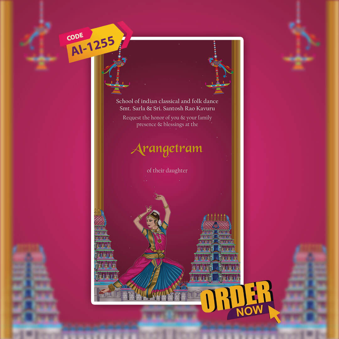 Arangetram Ceremony Invitation Video | Elegant Digital Invite | AI-1255