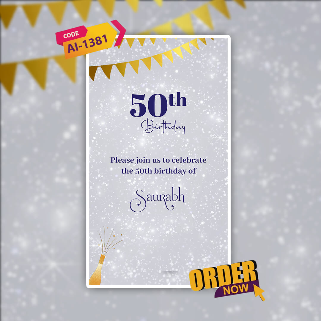 Birthday Invitation Video | Silver Theme | AI-1381