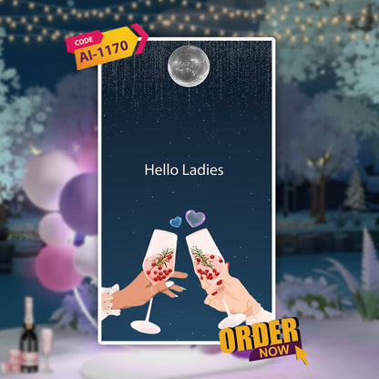 Kitty Party Invitation Video | Wine & Balloons Theme | AI-1170