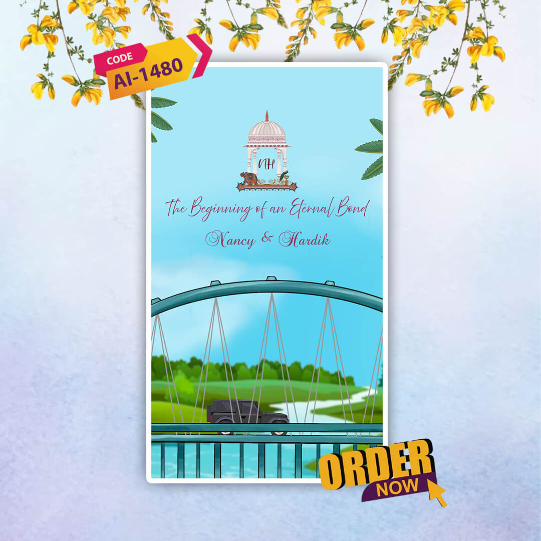 Digital Wedding Invitation Video |Animated & Stunning | AI-1480