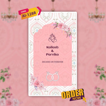 Engagement & Ring Ceremony Video Invitation | Pink | AI-1288