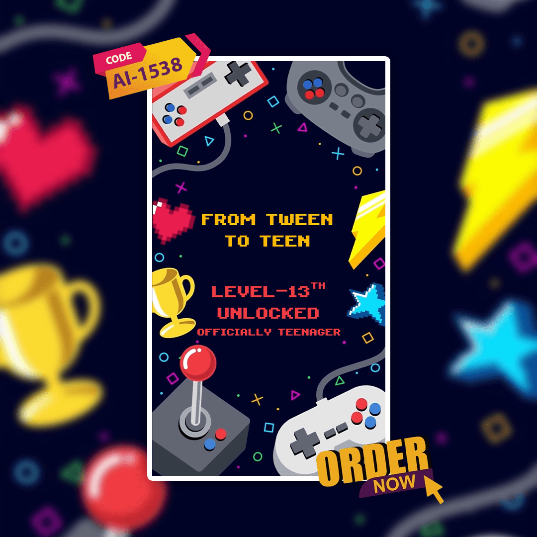 Gamer Theme Birthday Invitation Video | Birthday Video Invitation | AI-1538