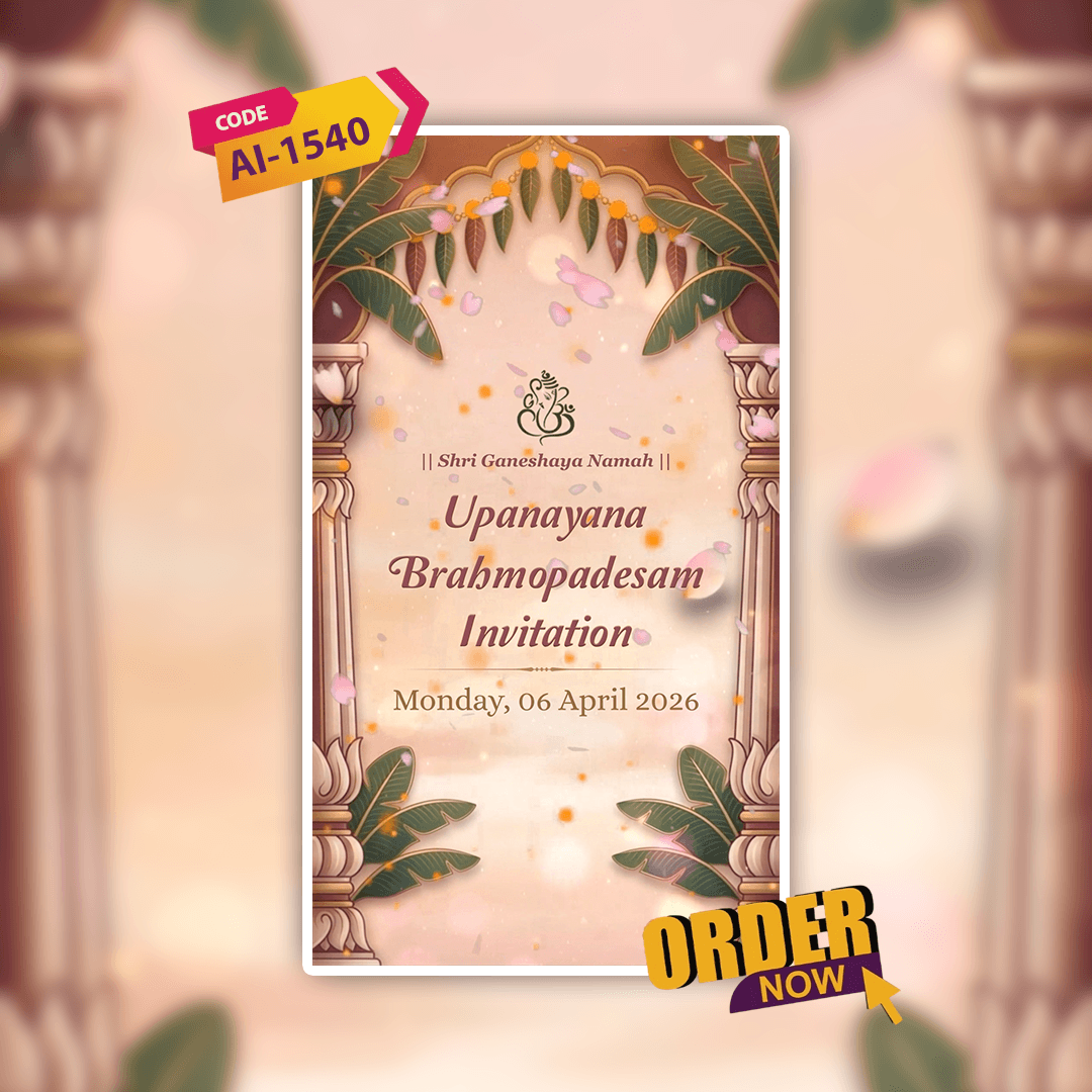 Thread Ceremony Invitation Video | Digital Video Invitation | AI-1540