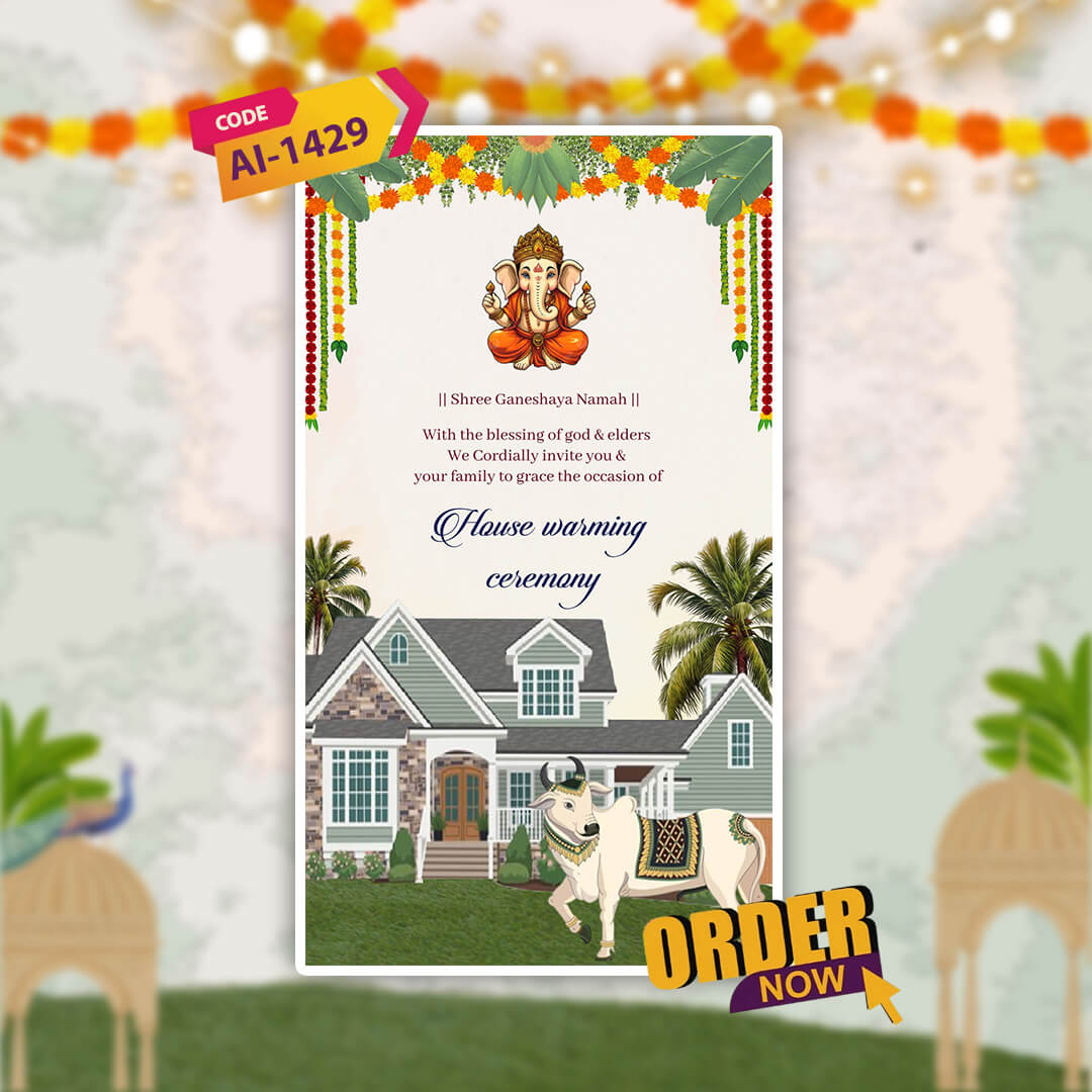 House Warming Ceremony Invitation Video | Griha Pravesh | AI-1429