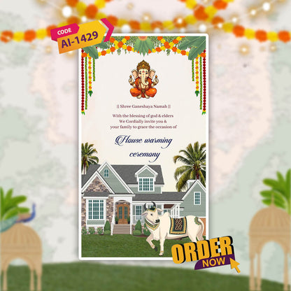 House Warming Ceremony Invitation Video | Griha Pravesh | AI-1429