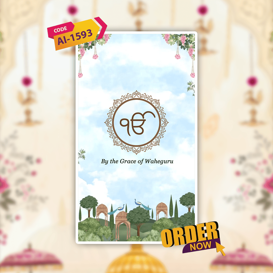 Sikh Wedding Invitation Video | Punjabi Wedding Video Invitation | AI-1593