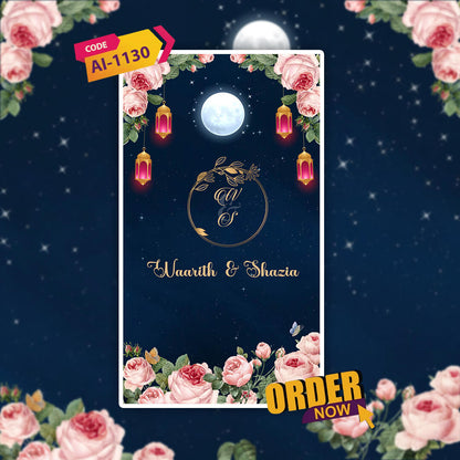 Islamic Wedding Invitation Video | Blue Theme | AI-1130