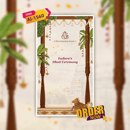 Dhoti Ceremony Invitation Video | Digital Video Invitation | AI-1560