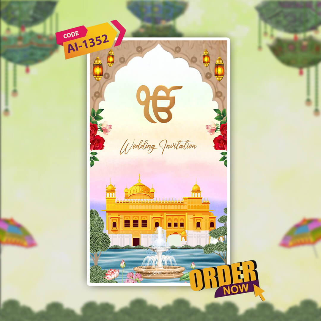 Sikh Wedding Invitation Video | Floral Radiance | AI-1352