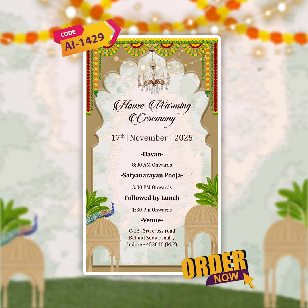 House Warming Ceremony Invitation Video | Griha Pravesh | AI-1429