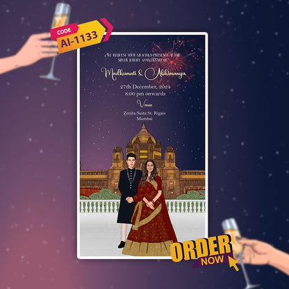 Anniversary Video Invitation | Animated Mobile Template |  AI-1133