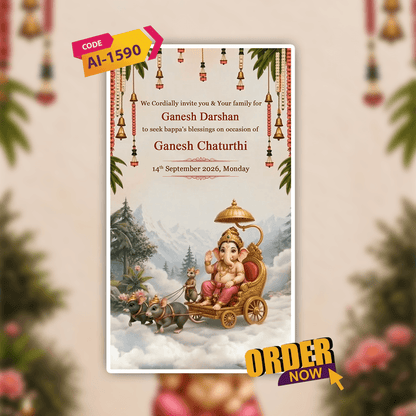 Ganesh Chaturthi Invitation Video | Ganesh Puja Video Invitation | AI-1590