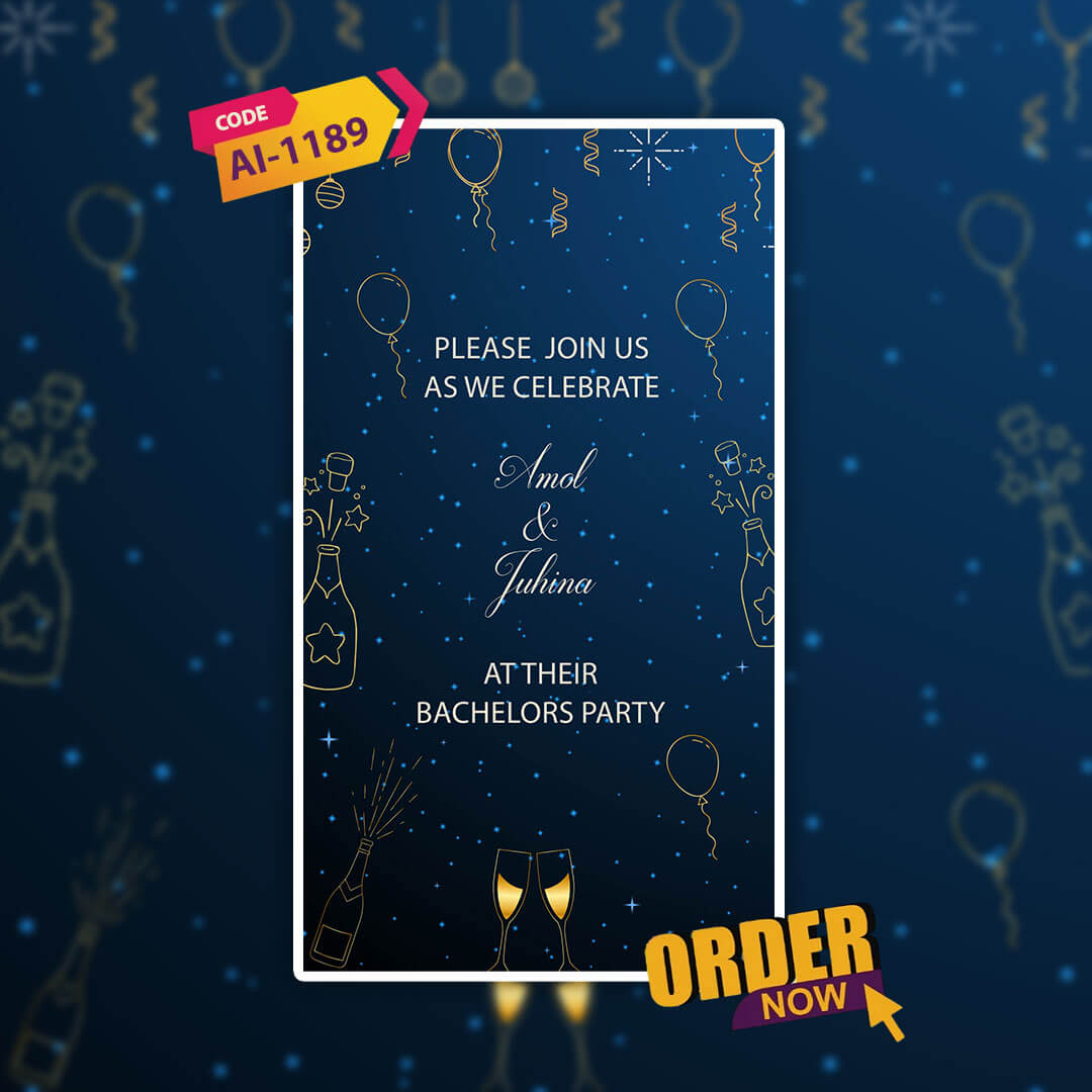 Bachelor Party Invitation Video | Digital Invite | AI-1189