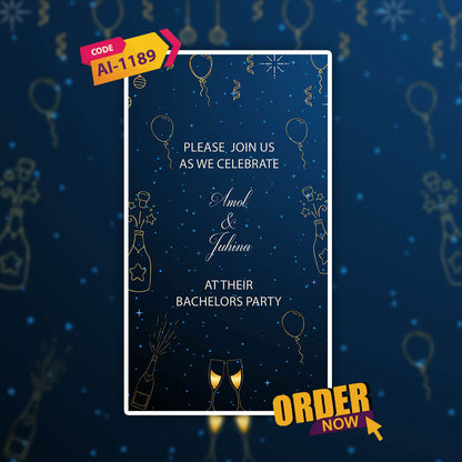 Bachelor Party Invitation Video | Digital Invite | AI-1189