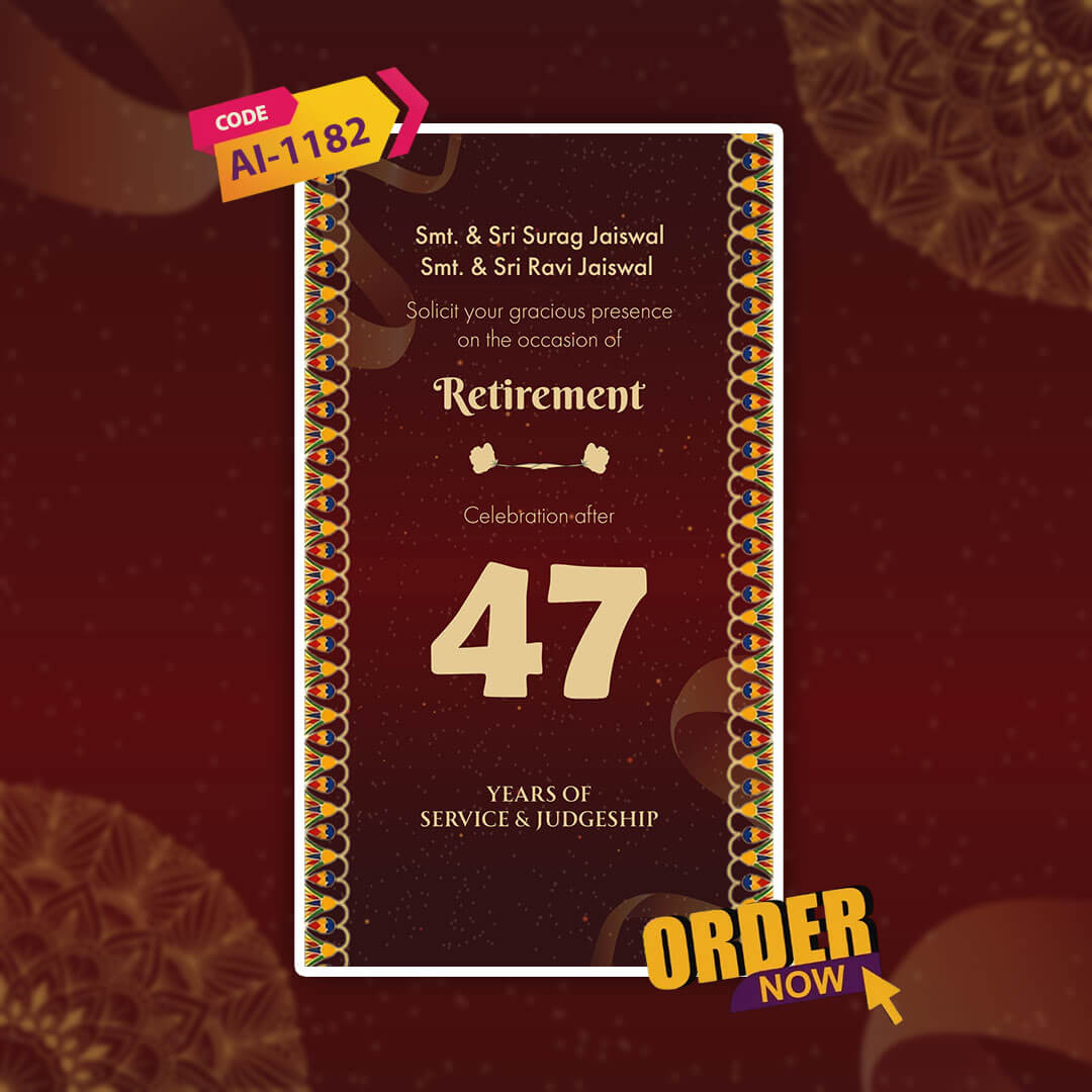 Retirement Party Invitation Video | Red-Themed Animated | AI-1182