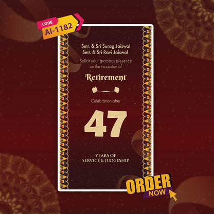 Retirement Party Invitation Video | Red-Themed Animated | AI-1182