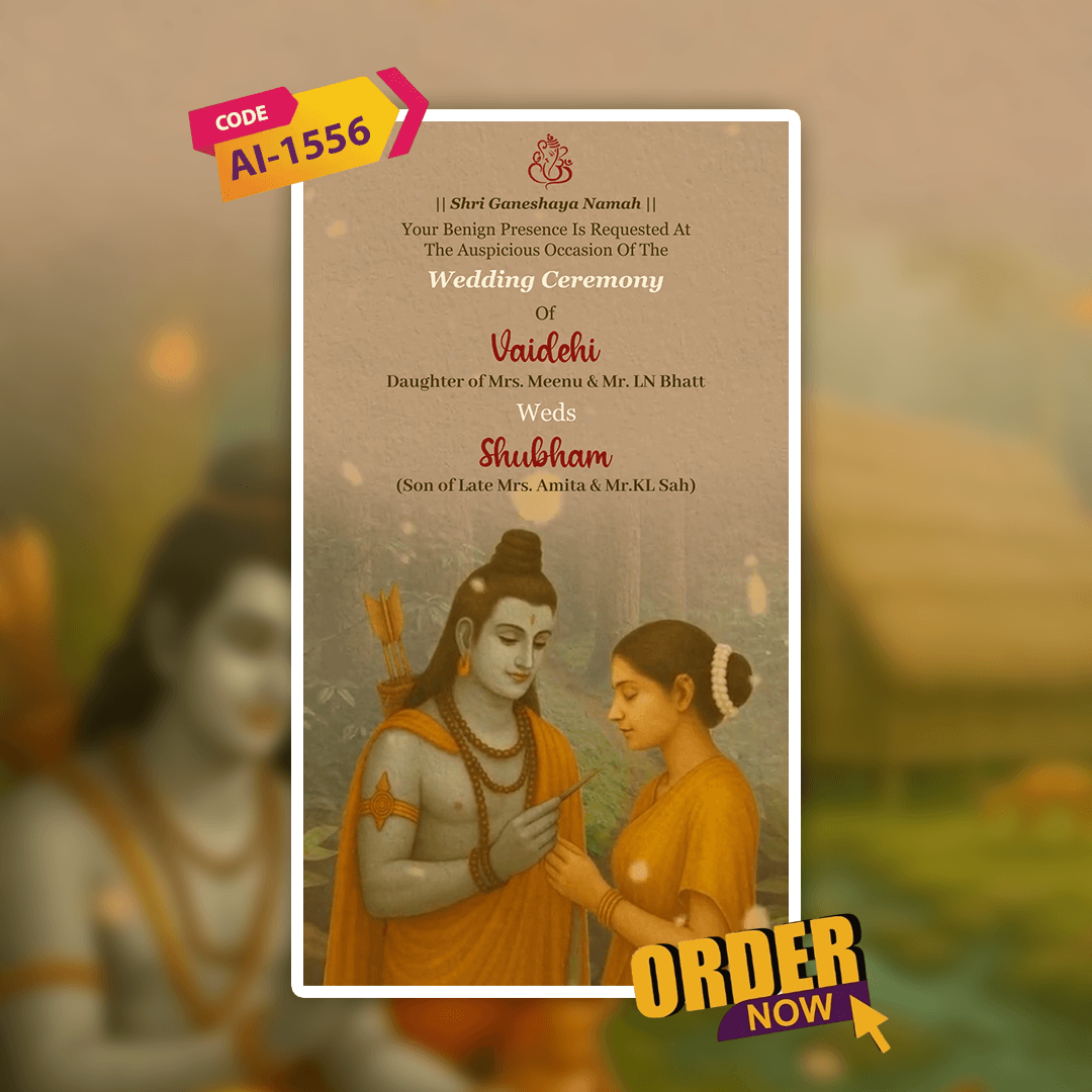 Ram Sita Theme Wedding Invitation Video | AI-1556
