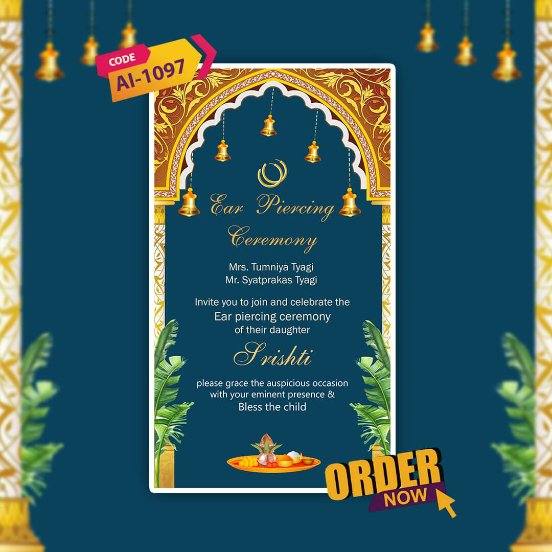 Ear Piercing Ceremony Invitation Video | Sacred Ritual | AI-1097