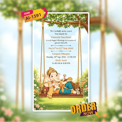 Ganesh Chaturthi Invitation Video | Ganesh Puja Video Invitation | AI-1591