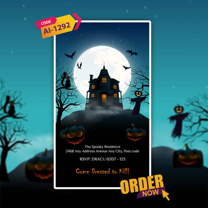 Halloween Party Invitation Video | Creepy Theme | AI-1292