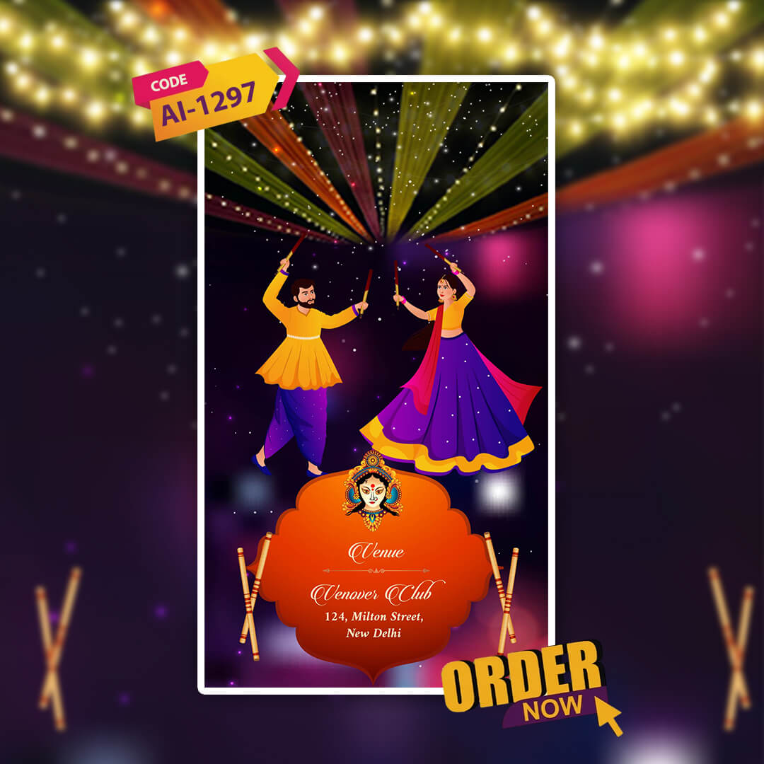 Navratri Festival Invitation Video | Garba night | AI-1297