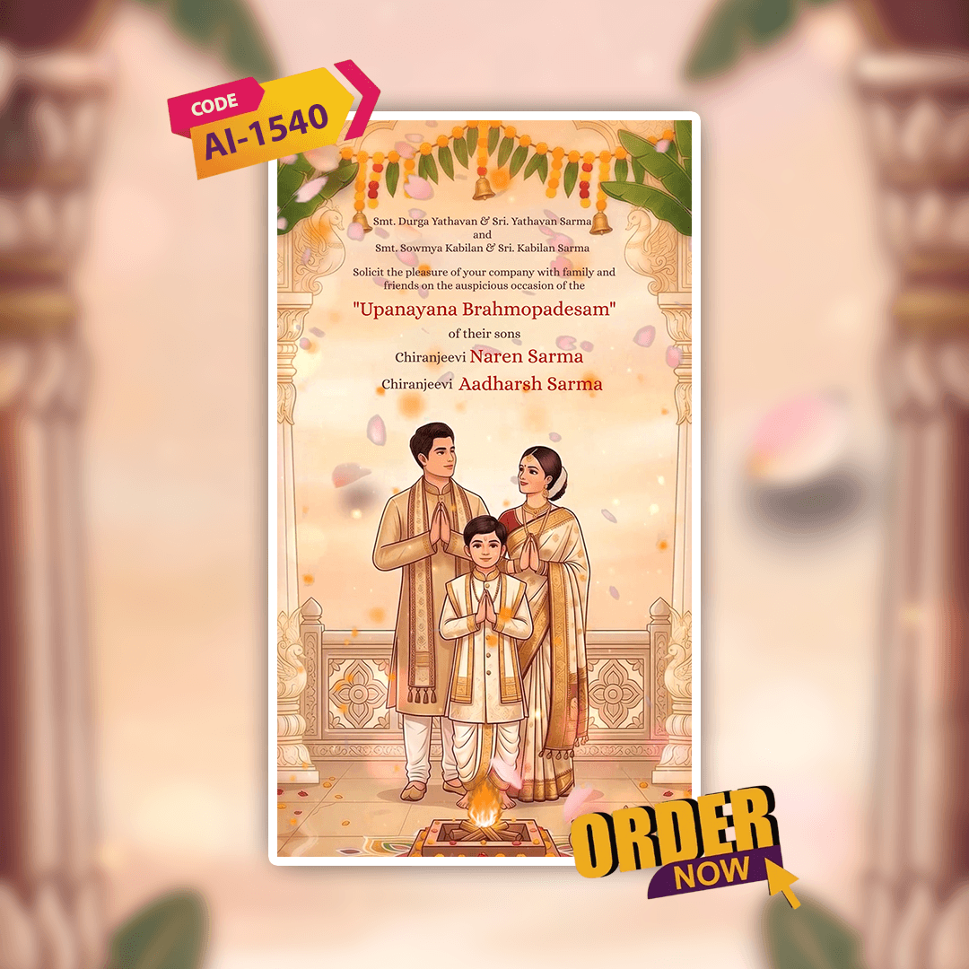 Thread Ceremony Invitation Video | Digital Video Invitation | AI-1540