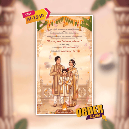 Thread Ceremony Invitation Video | Digital Video Invitation | AI-1540