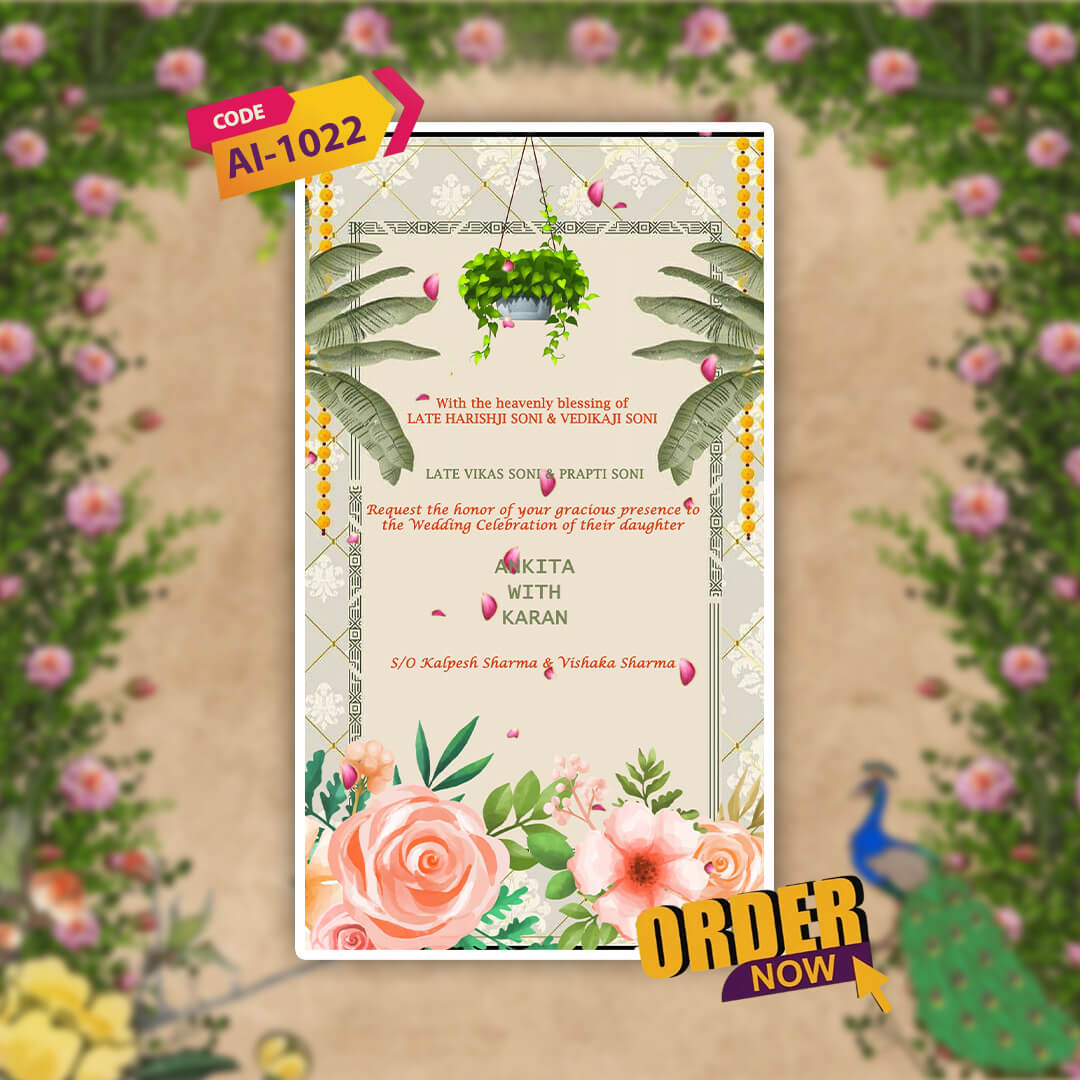 Wedding Video Invitation | Modern Invite | AI-1022