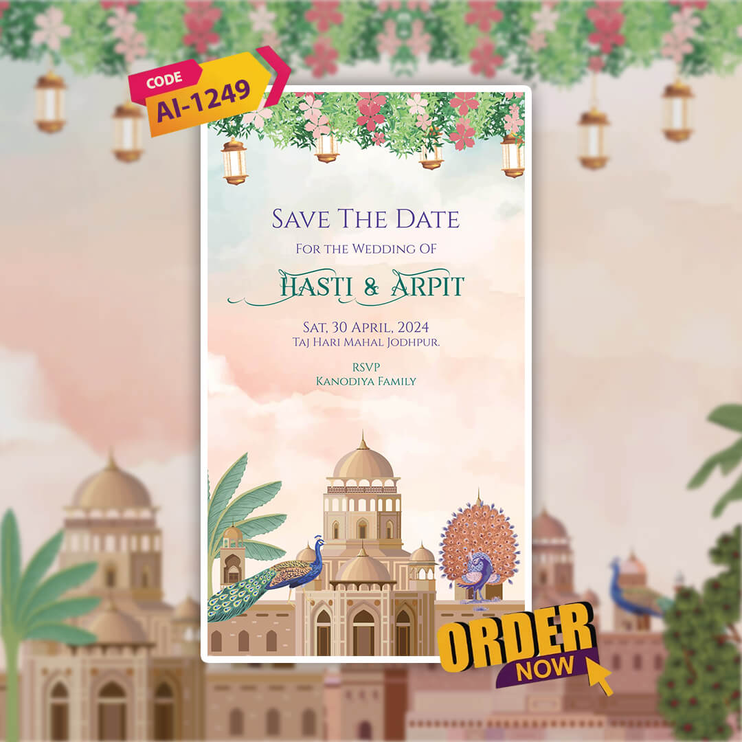 Gujarati Wedding Invitation Video | Joyful Nuptials | AI-1249