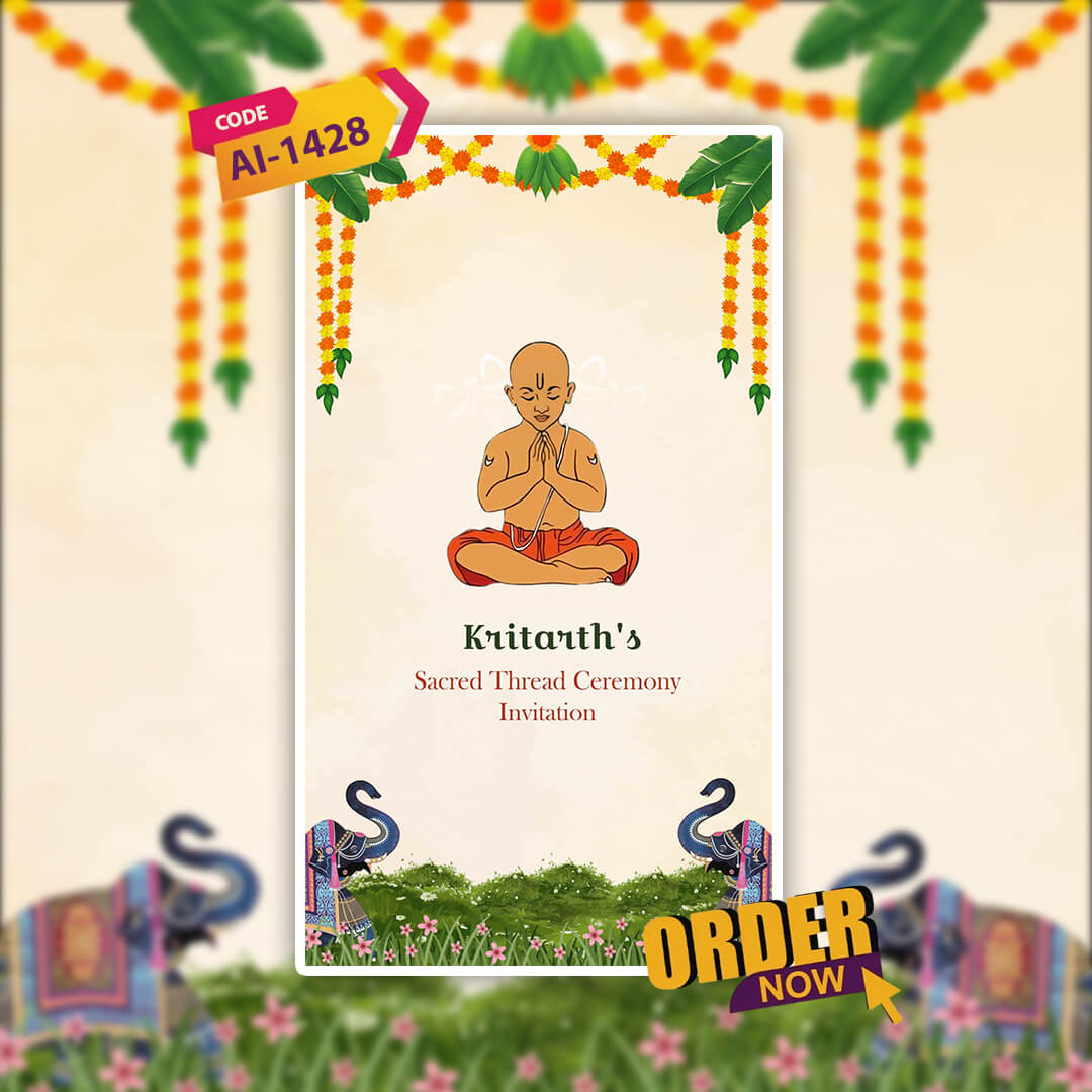 Thread Ceremony Invitation Video | Personalized tradition | AI-1428