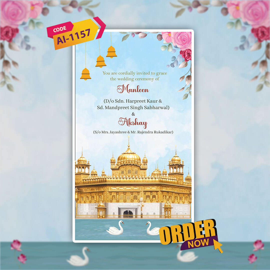 Sikh Wedding Invitation Video | Cultural Rich | AI-1157