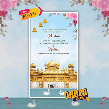 Sikh Wedding Invitation Video | Cultural Rich | AI-1157