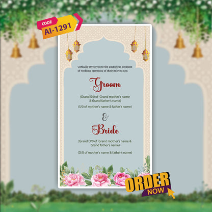 Sikh Wedding Invitation Video | Golden Blossom Theme | AI-1291