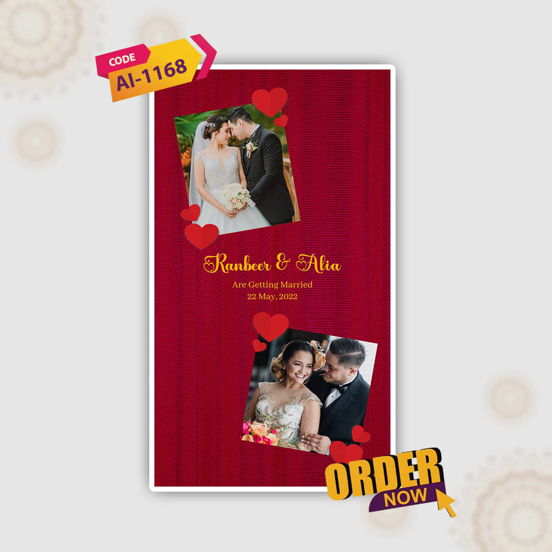 Digital Wedding Video Invitation | Romantic Digital Invite| AI-1168
