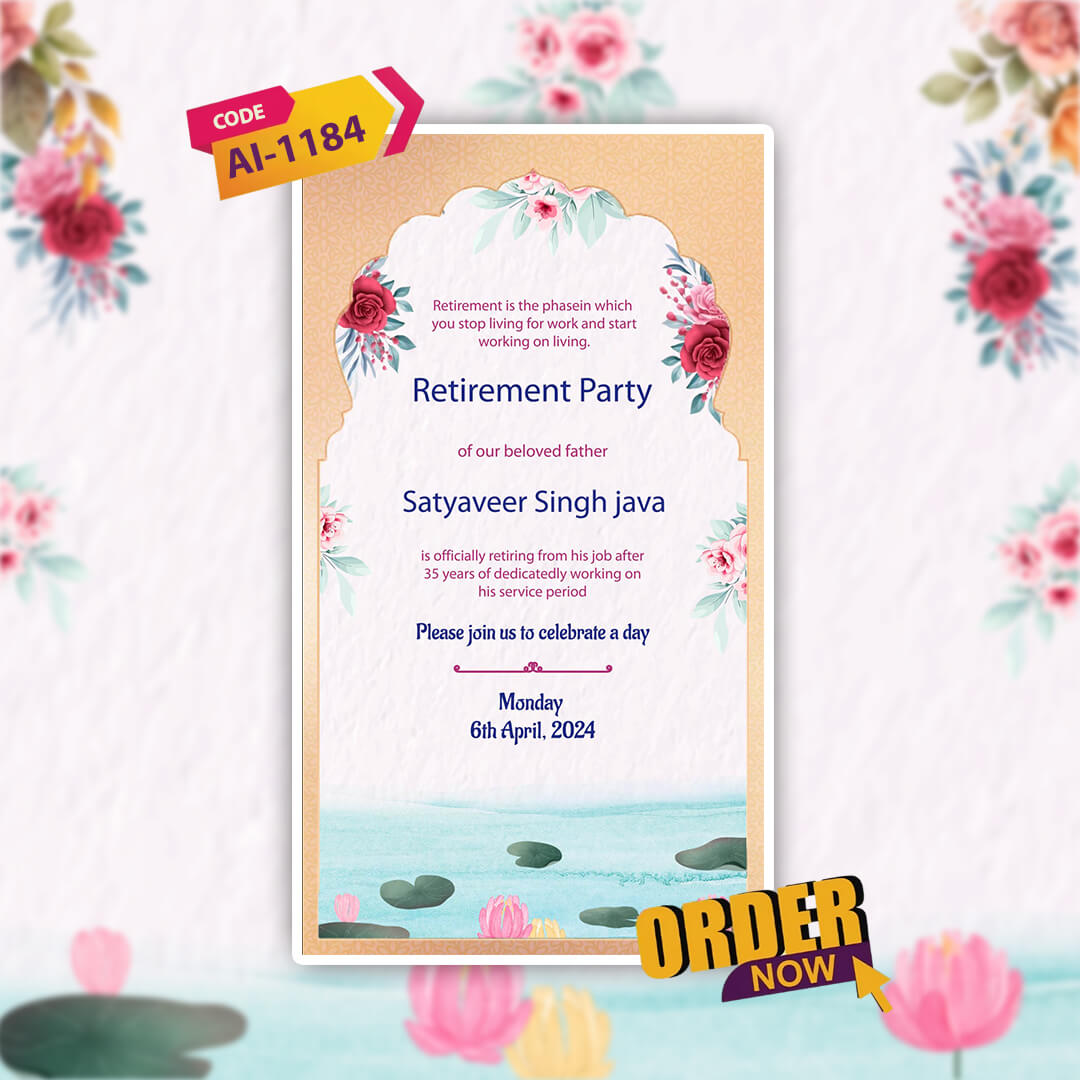 Retirement Party Invitation Video | Party Invitation Video| AI-1184