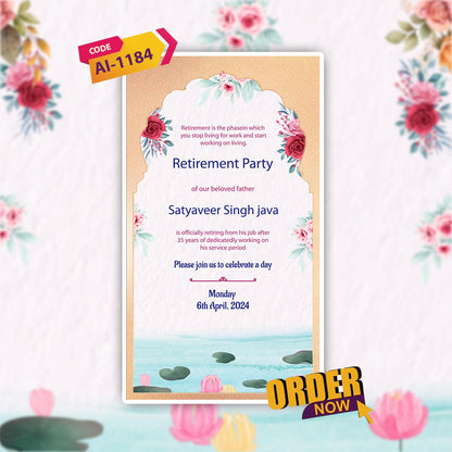 Retirement Party Invitation Video | Party Invitation Video| AI-1184
