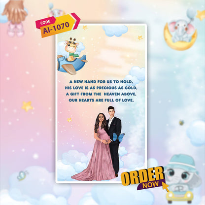 Baby Birth Announcement Invitation Video | Divine Baby theme | AI-1070
