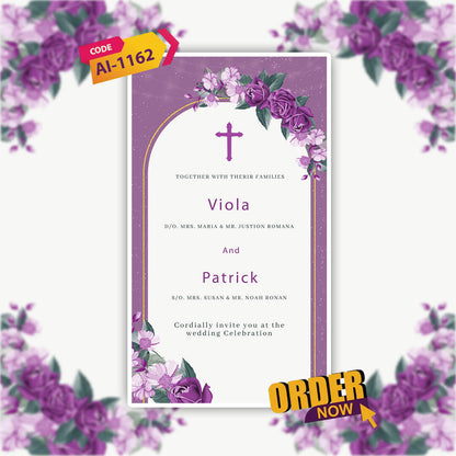 Christian Wedding Invitation Video | Purple Theme |AI-1162