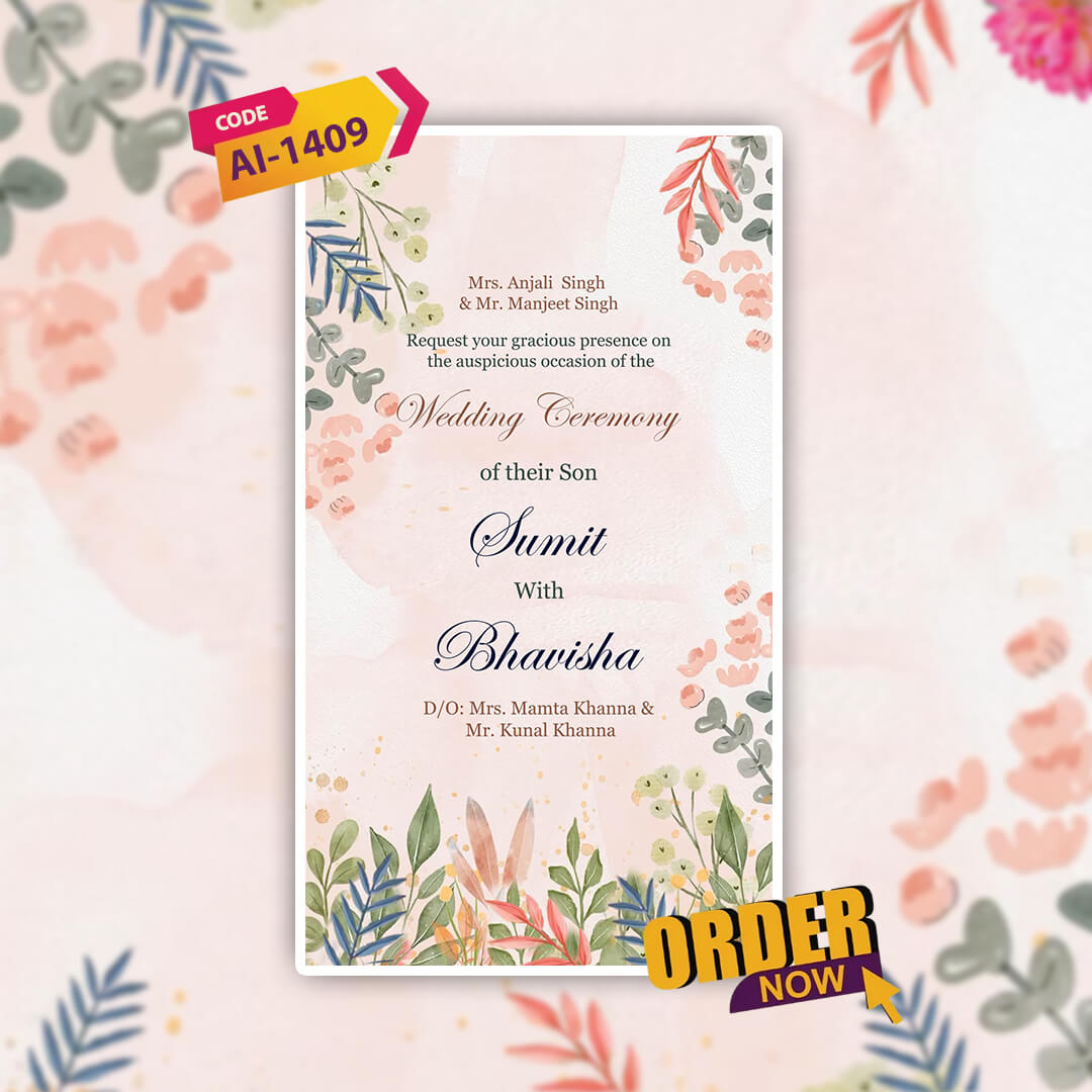 Buddhist Wedding Invitation Video | Green-Themed | AI-1409