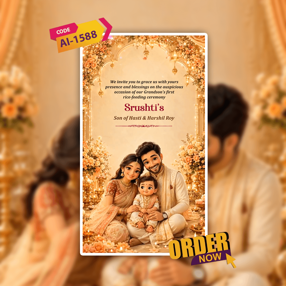 Annaprashan Invitation Video | Rice Ceremony Video Invitation | AI-1588