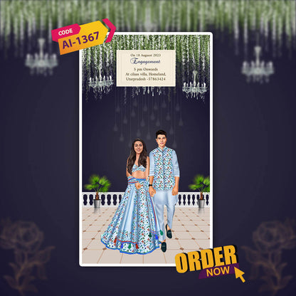 Engagement & Ring Ceremony Video Invitation | Floral |  AI-1367