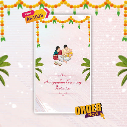 Annaprashan Ceremony Invitation Video | Yellow Flower Theme | AI-1038