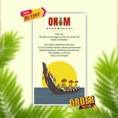 Onam Ashanshakal themed video invitation with Kerala motifs