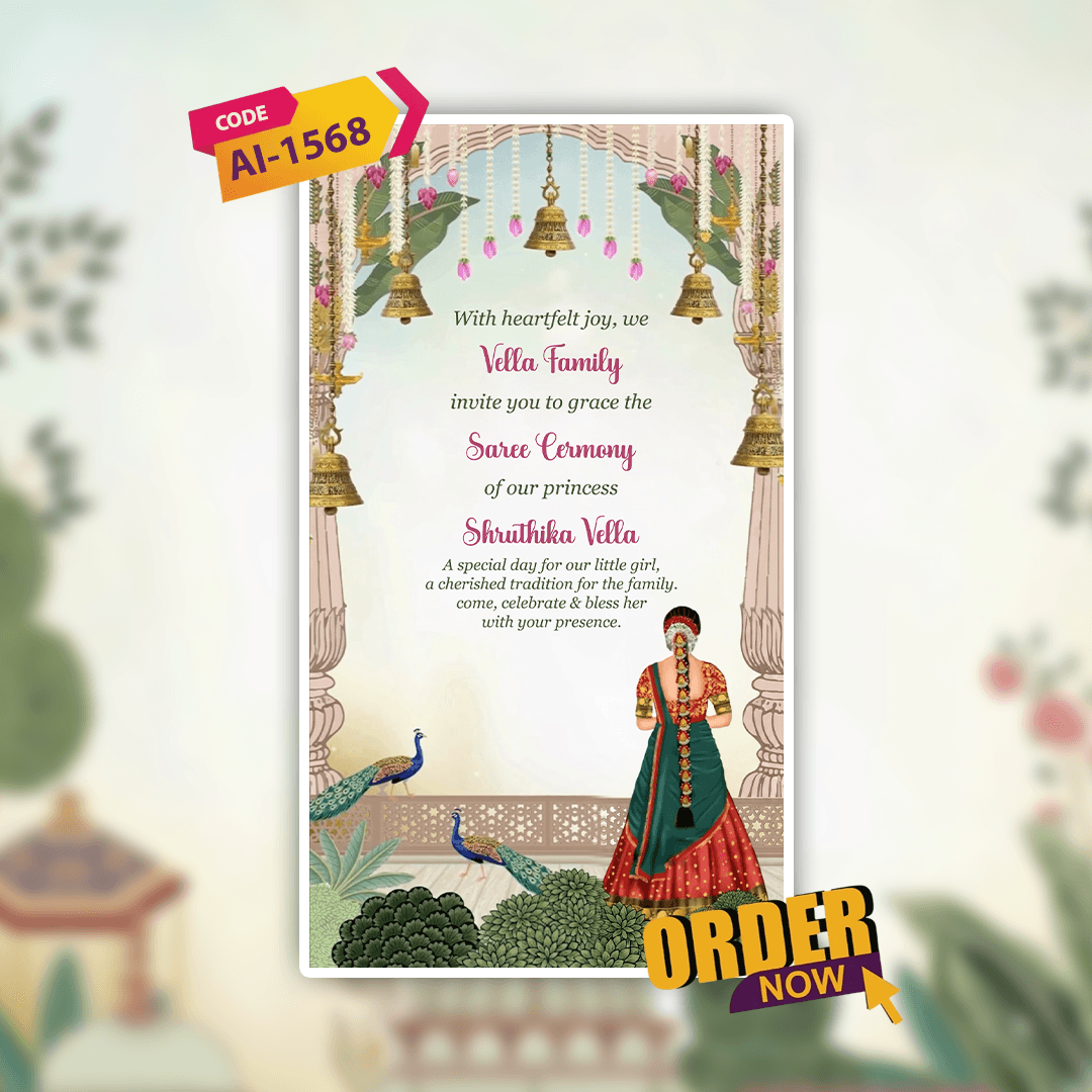 Half Saree Invitation Video | Digital Video Invitation | AI-1568